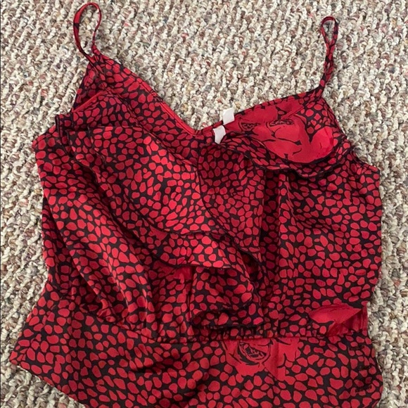 Satin red cami - Picture 1 of 3